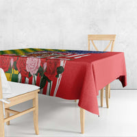 Kentucky Horses Racing Tablecloth US Flag Grunge and Check Pattern Green Color