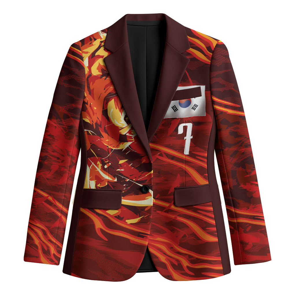 South Korea National Football Custom Blazer Tigers of Asia Fierce Abstract Flame-Inspired