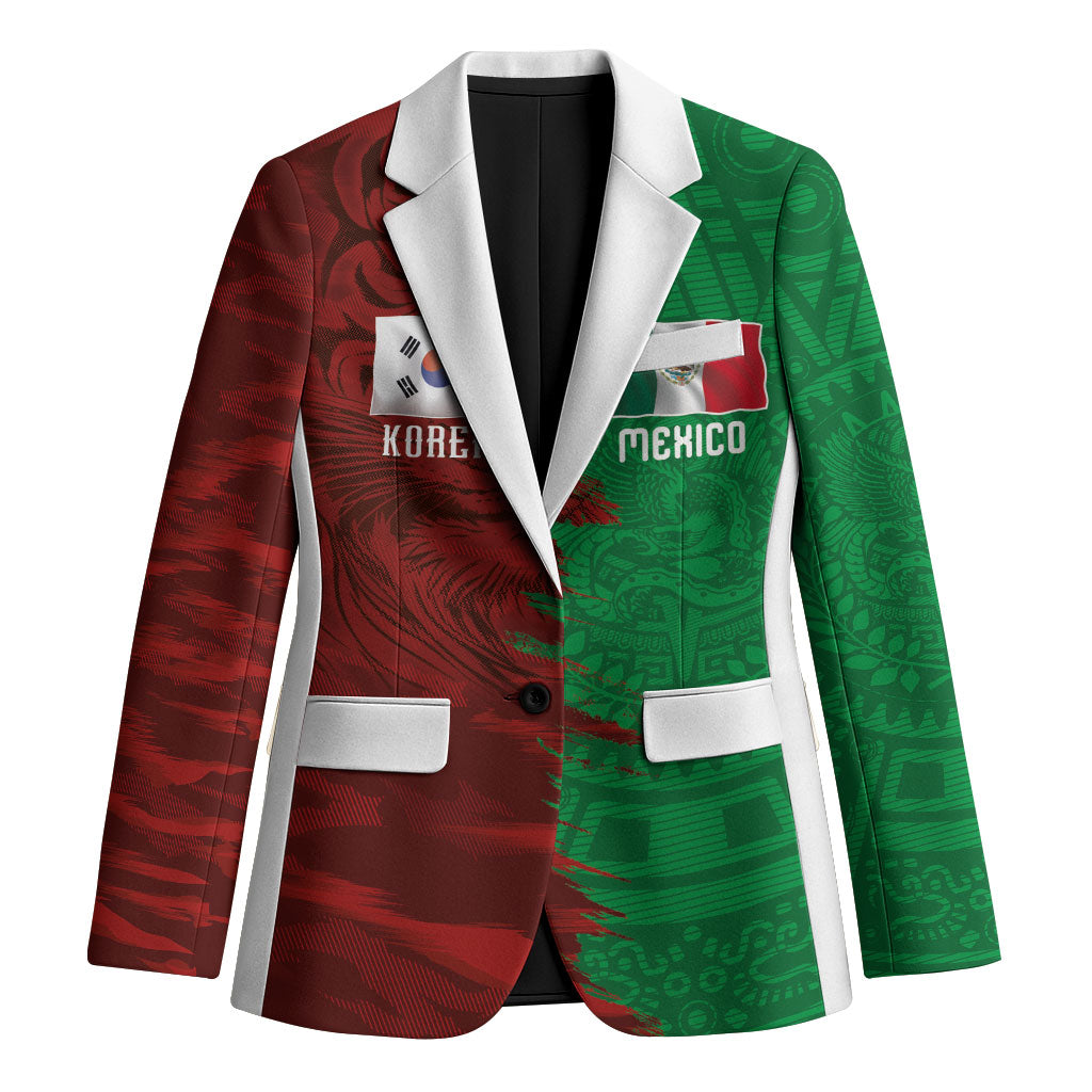 South Korea and Mexico National Football Custom Blazer Taegeuk Warriors with El Tricolor Grunge Split Style