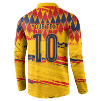 Ecuador National Football Custom Button Sweatshirt Argyle Pattern With Grunge Flag Splatter Graphics