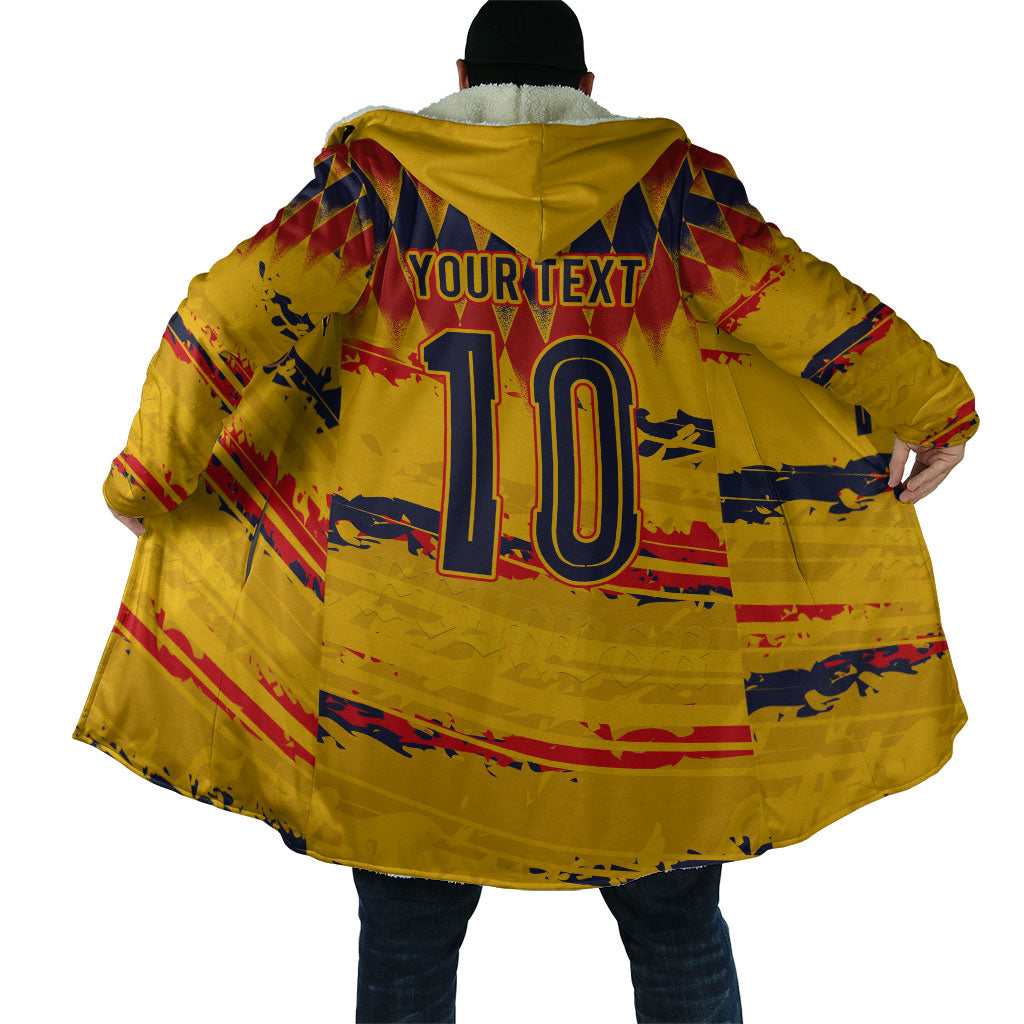 Ecuador National Football Custom Cloak Argyle Pattern With Grunge Flag Splatter Graphics