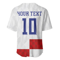 Croatia National Football Custom Baseball Jersey Checkerboard Pattern with Glagolitic Script