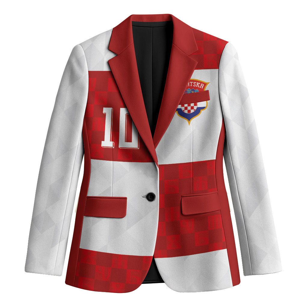 Croatia National Football Custom Blazer Checkerboard Pattern with Glagolitic Script
