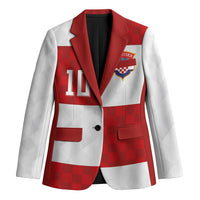 Croatia National Football Custom Blazer Checkerboard Pattern with Glagolitic Script