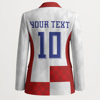 Croatia National Football Custom Blazer Checkerboard Pattern with Glagolitic Script