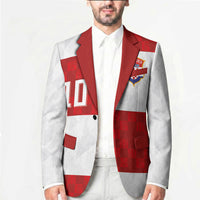 Croatia National Football Custom Blazer Checkerboard Pattern with Glagolitic Script