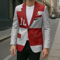 Croatia National Football Custom Blazer Checkerboard Pattern with Glagolitic Script