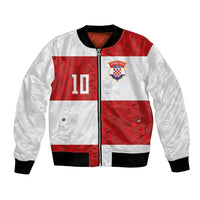 Croatia National Football Custom Bomber Jacket Checkerboard Pattern with Glagolitic Script