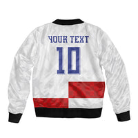 Croatia National Football Custom Bomber Jacket Checkerboard Pattern with Glagolitic Script