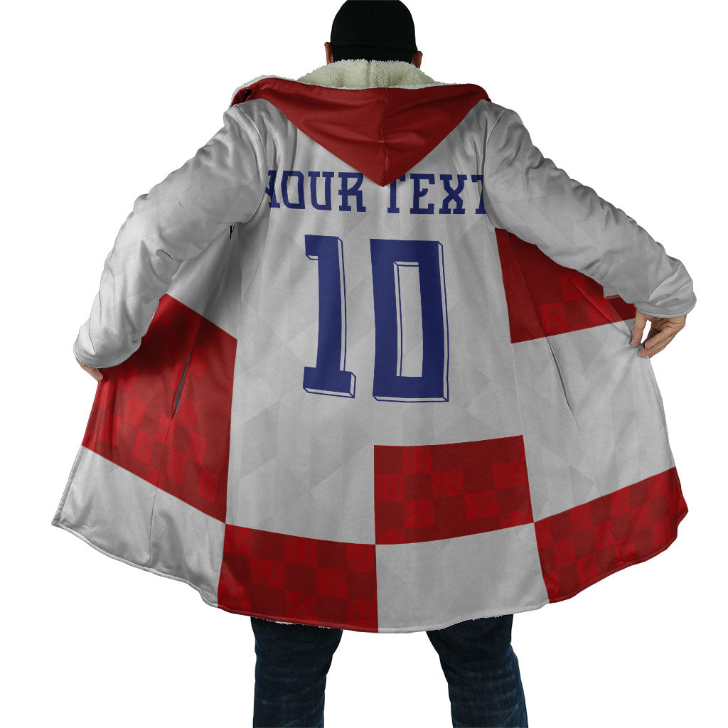 Croatia National Football Custom Cloak Checkerboard Pattern with Glagolitic Script