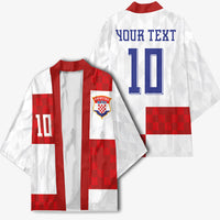 Croatia National Football Custom Kimono Checkerboard Pattern with Glagolitic Script