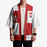 Croatia National Football Custom Kimono Checkerboard Pattern with Glagolitic Script