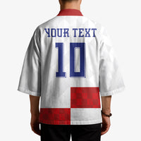 Croatia National Football Custom Kimono Checkerboard Pattern with Glagolitic Script