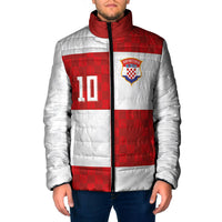 Croatia National Football Custom Padded Jacket Checkerboard Pattern with Glagolitic Script