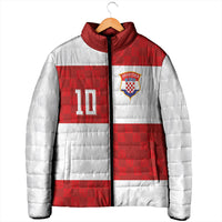 Croatia National Football Custom Padded Jacket Checkerboard Pattern with Glagolitic Script