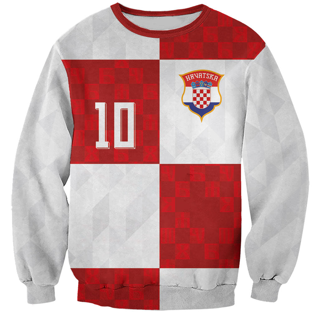 Croatia National Football Custom Sweatshirt Checkerboard Pattern with Glagolitic Script