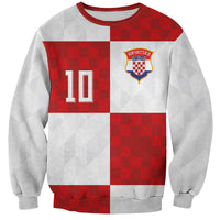 Croatia National Football Custom Sweatshirt Checkerboard Pattern with Glagolitic Script