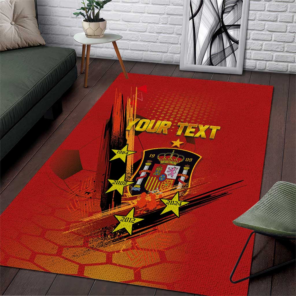 Personalised Spain Football 2024 Area Rug La Roja The Fourth Time Champion European - Wonder Print Shop