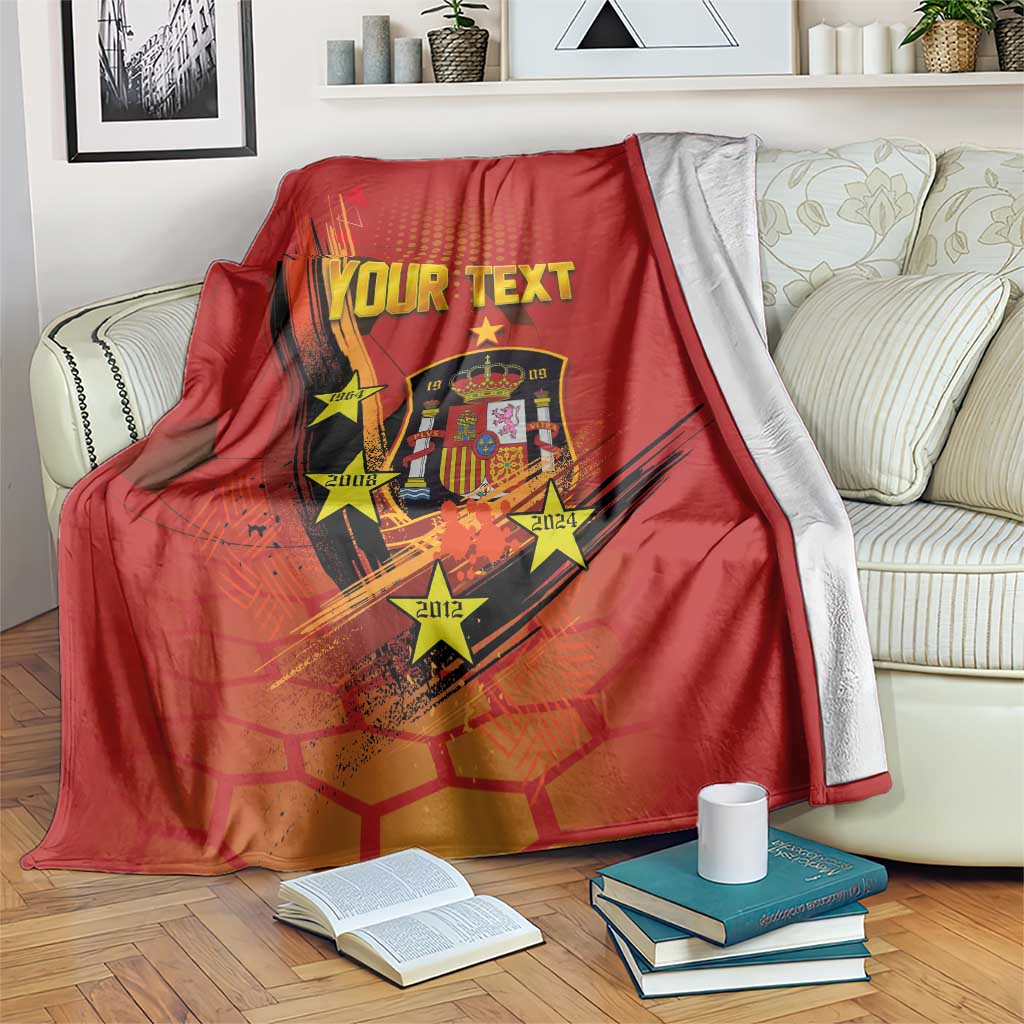 Personalised Spain Football 2024 Blanket La Roja The Fourth Time Champion European