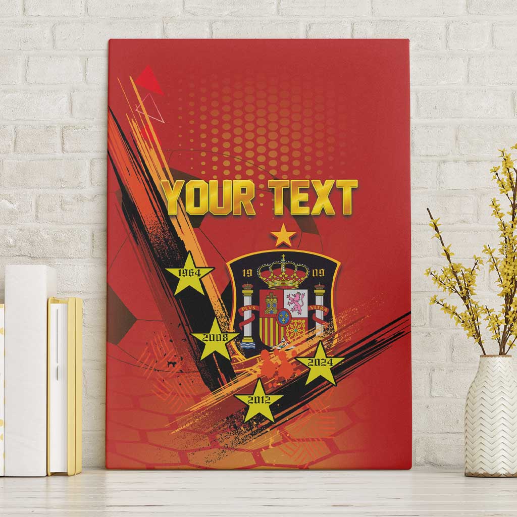 Personalised Spain Football 2024 Canvas Wall Art La Roja The Fourth Time Champion European - Wonder Print Shop