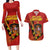 Personalised Spain Football 2024 Couples Matching Long Sleeve Bodycon Dress and Hawaiian Shirt La Roja The Fourth Time Champion European - Wonder Print Shop