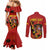 Personalised Spain Football 2024 Couples Matching Mermaid Dress and Long Sleeve Button Shirt La Roja The Fourth Time Champion European