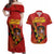 Personalised Spain Football 2024 Couples Matching Off Shoulder Maxi Dress and Hawaiian Shirt La Roja The Fourth Time Champion European - Wonder Print Shop