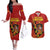 Personalised Spain Football 2024 Couples Matching Off The Shoulder Long Sleeve Dress and Hawaiian Shirt La Roja The Fourth Time Champion European - Wonder Print Shop