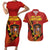 Personalised Spain Football 2024 Couples Matching Short Sleeve Bodycon Dress and Hawaiian Shirt La Roja The Fourth Time Champion European - Wonder Print Shop