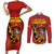 Personalised Spain Football 2024 Couples Matching Short Sleeve Bodycon Dress and Long Sleeve Button Shirt La Roja The Fourth Time Champion European - Wonder Print Shop