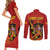 Personalised Spain Football 2024 Couples Matching Short Sleeve Bodycon Dress and Long Sleeve Button Shirt La Roja The Fourth Time Champion European - Wonder Print Shop