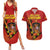 Personalised Spain Football 2024 Couples Matching Summer Maxi Dress and Hawaiian Shirt La Roja The Fourth Time Champion European - Wonder Print Shop