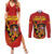 Personalised Spain Football 2024 Couples Matching Summer Maxi Dress and Long Sleeve Button Shirt La Roja The Fourth Time Champion European - Wonder Print Shop