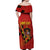 Personalised Spain Football 2024 Off Shoulder Maxi Dress La Roja The Fourth Time Champion European - Wonder Print Shop