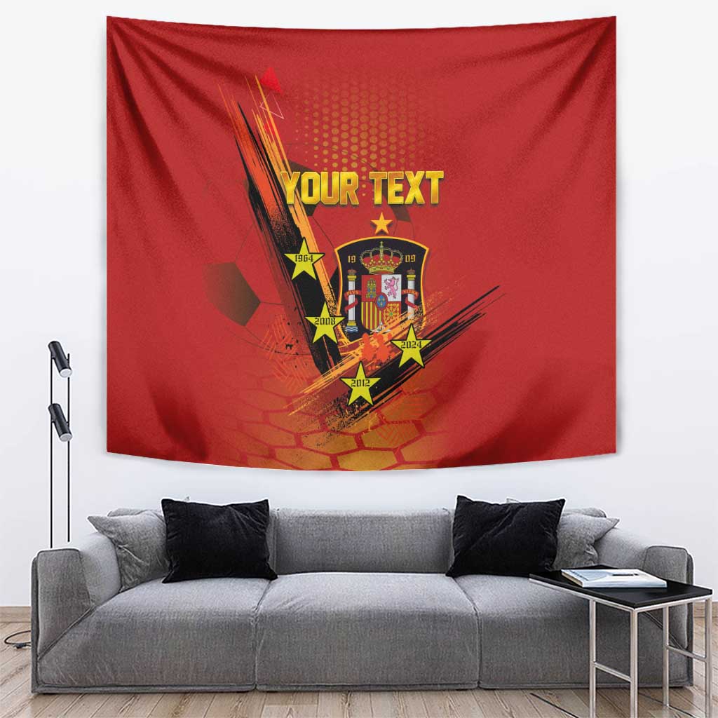 Personalised Spain Football 2024 Tapestry La Roja The Fourth Time Champion European