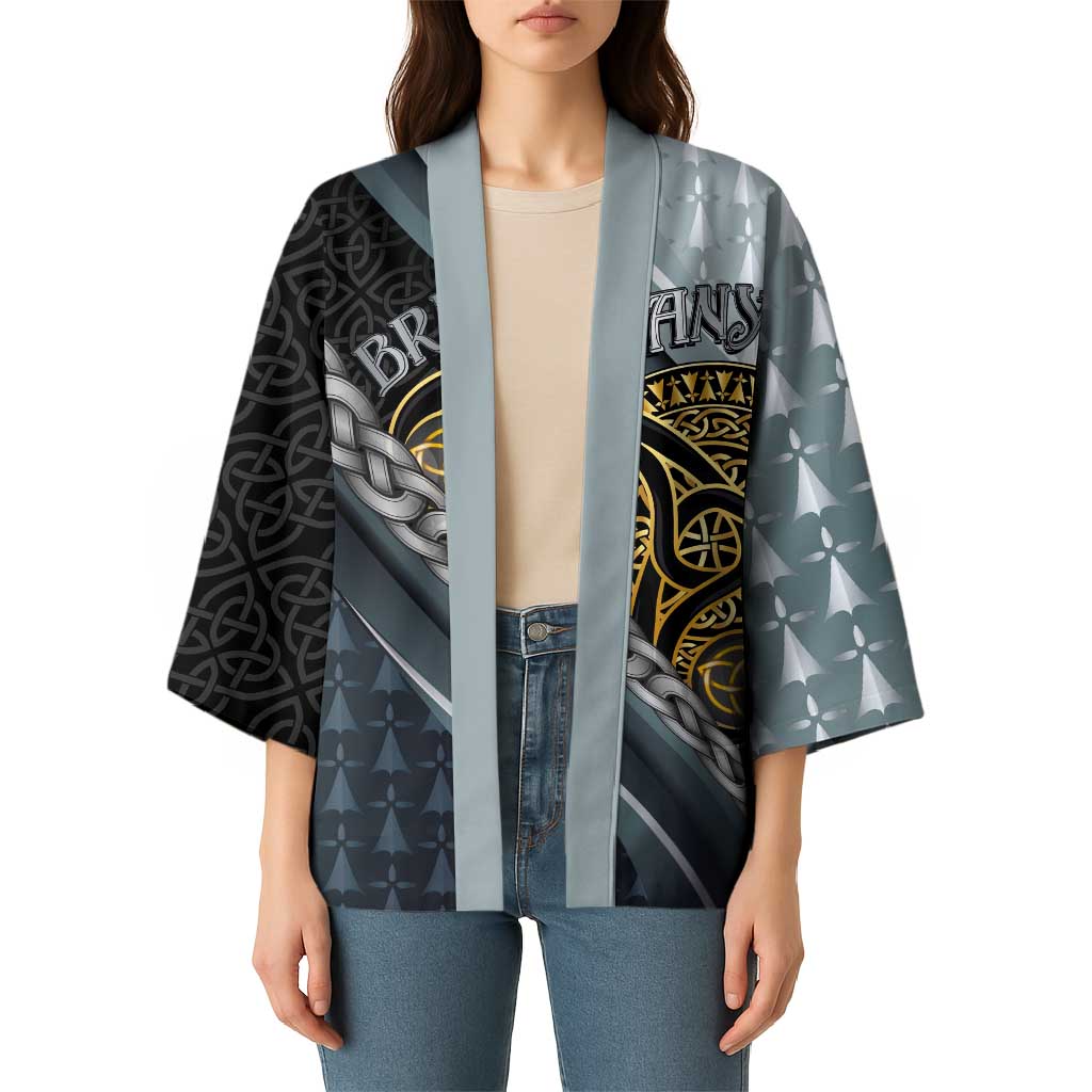 Brittany Triskele Celtic Kimono Silver and Gold Sporty Style - Wonder Print Shop