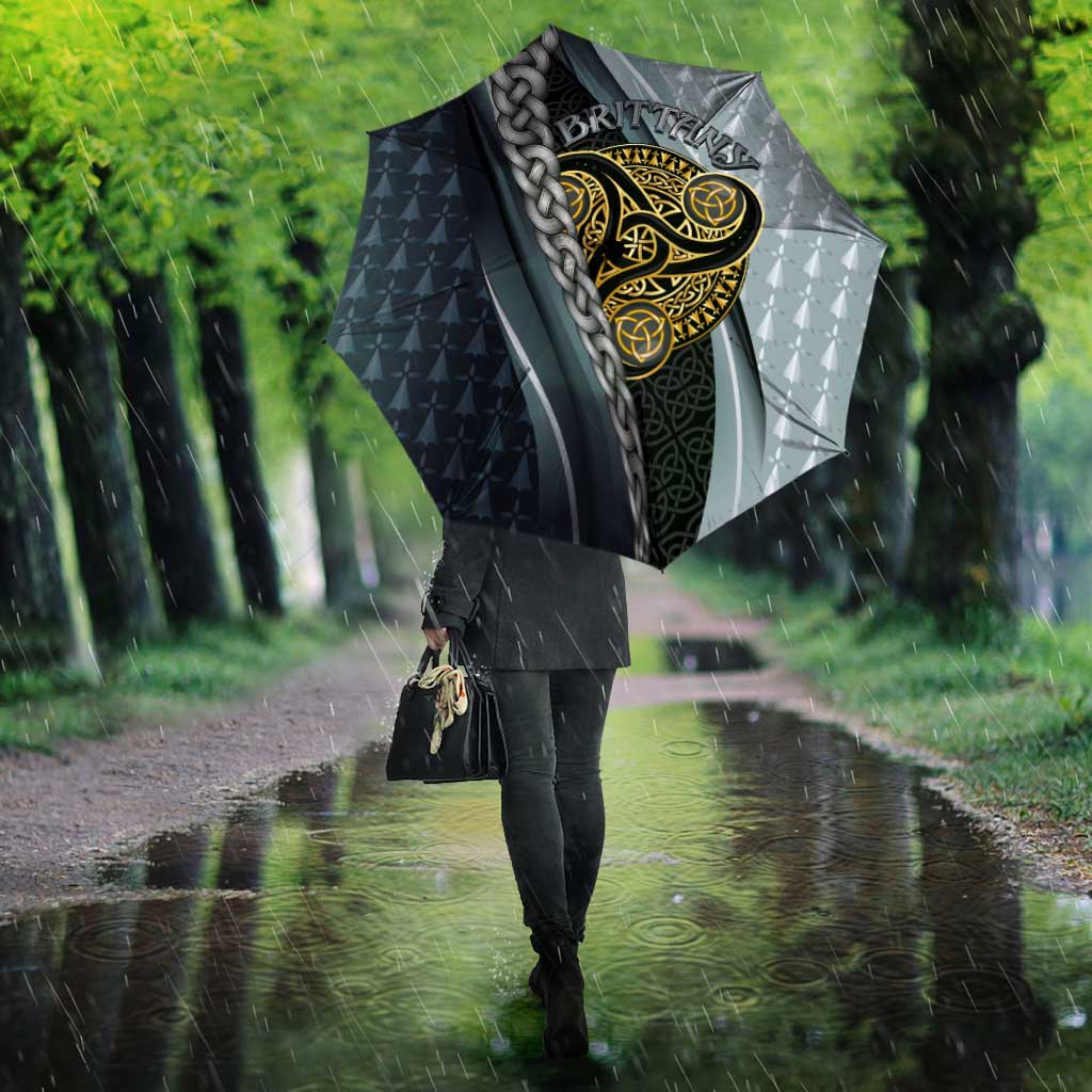 Brittany Triskele Celtic Umbrella Silver and Gold Sporty Style - Wonder Print Shop