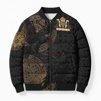 Cornwall Celtic-Chough and Knot Bomber Puffer Jacket - Wonder Print Shop