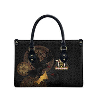 Cornwall Celtic-Chough and Knot Leather Bag - Wonder Print Shop