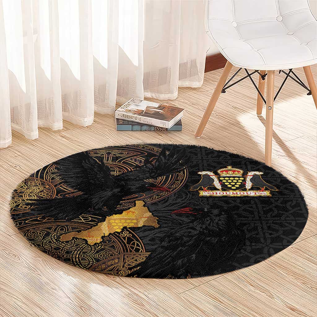 Cornwall Celtic-Chough and Knot Round Carpet - Wonder Print Shop