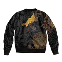 Cornwall Celtic-Chough and Knot Sleeve Zip Bomber Jacket - Wonder Print Shop