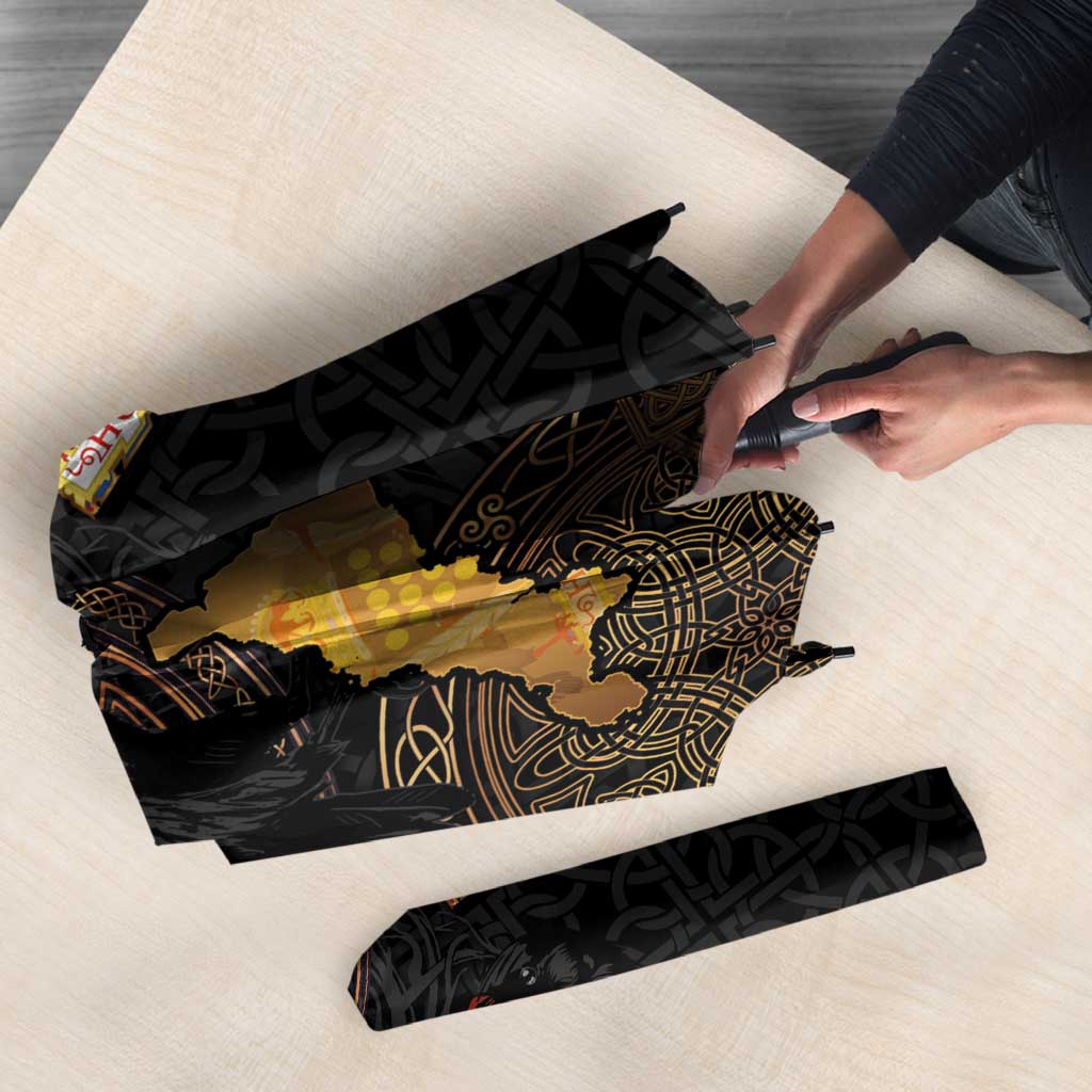 Cornwall Celtic-Chough and Knot Umbrella - Wonder Print Shop