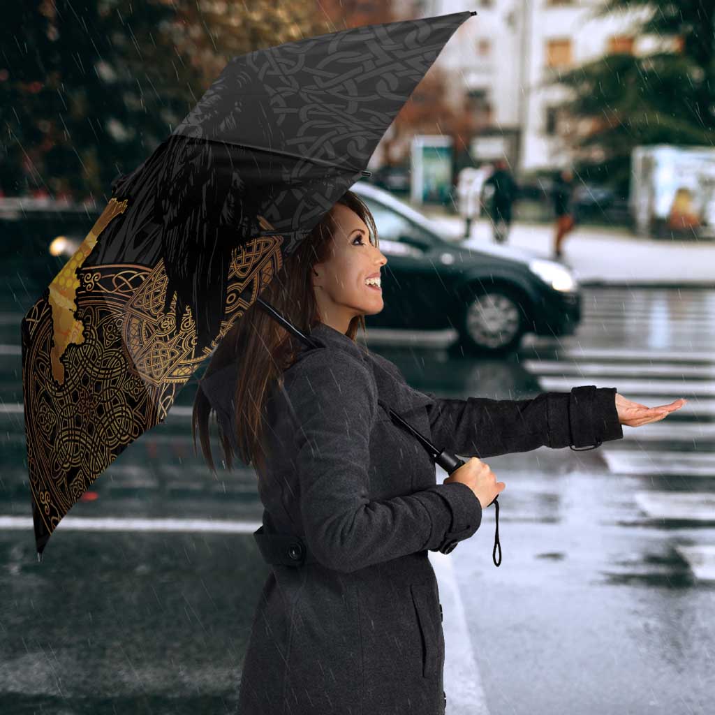 Cornwall Celtic-Chough and Knot Umbrella - Wonder Print Shop