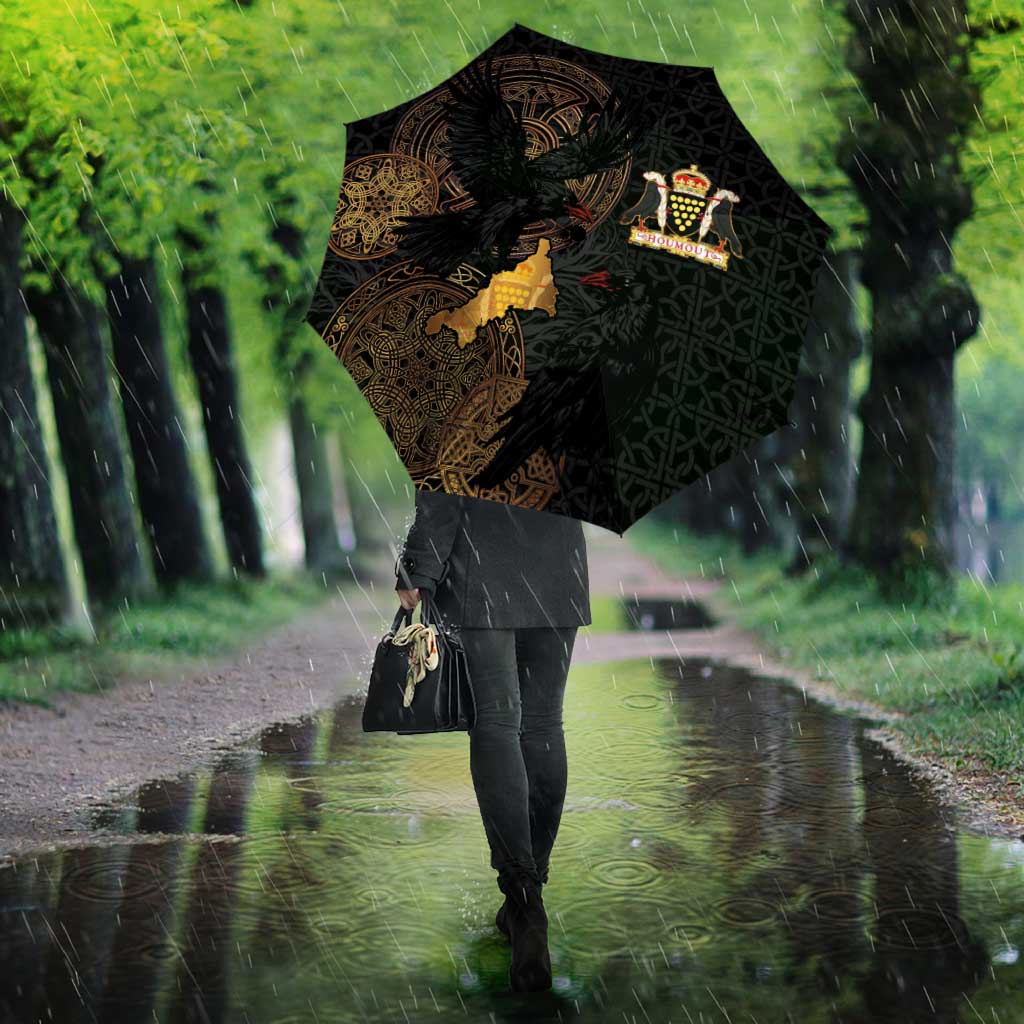 Cornwall Celtic-Chough and Knot Umbrella - Wonder Print Shop
