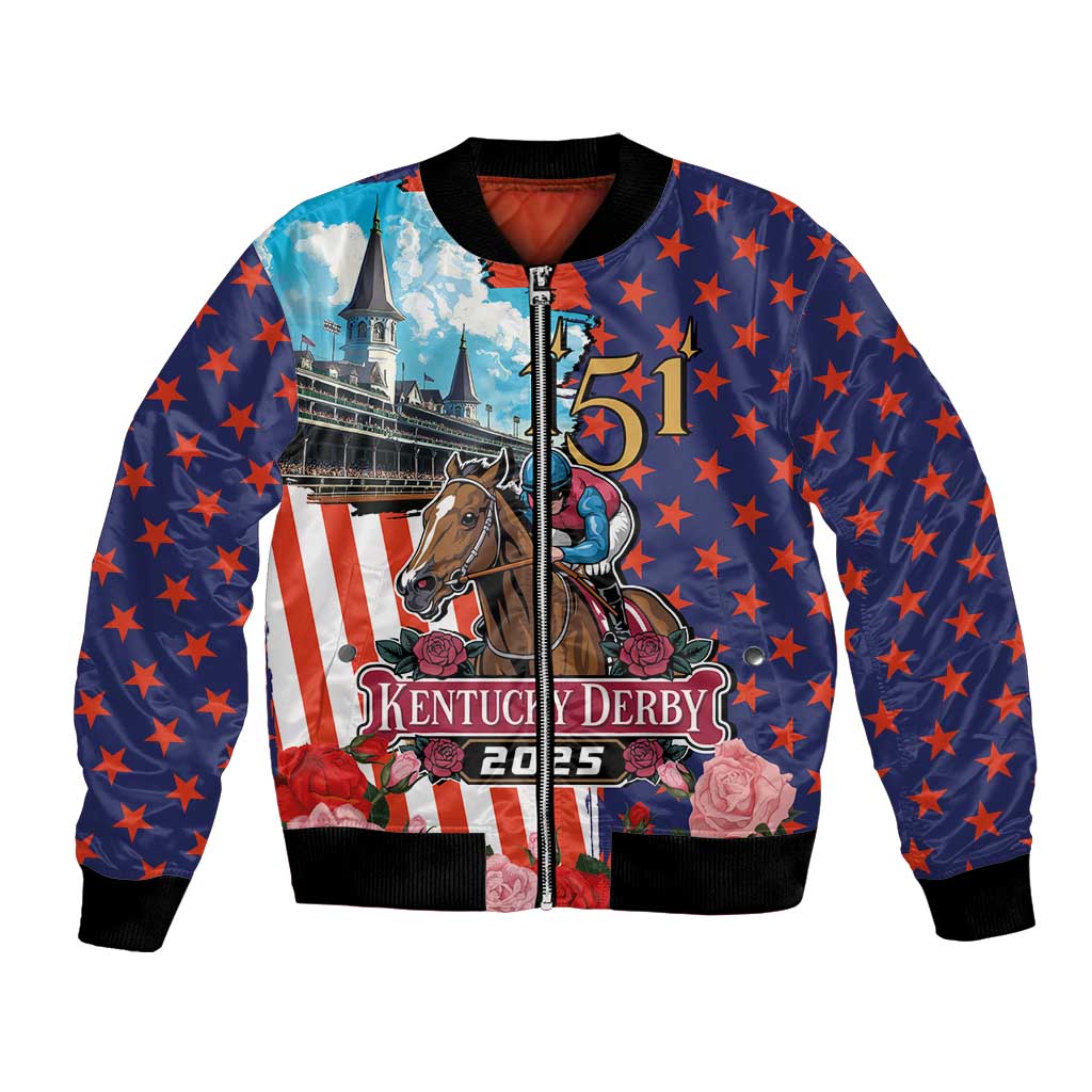 Kentucky Horses Racing 2025 Bomber Jacket Anniversary 151st The Race for the Roses
