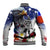 Philippines and American Together Baseball Jacket Filipino Lapulapu and Bald Eagle - Wonder Print Shop