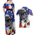 Philippines and American Together Couples Matching Off Shoulder Maxi Dress and Hawaiian Shirt Filipino Lapulapu and Bald Eagle - Wonder Print Shop