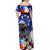 Philippines and American Together Off Shoulder Maxi Dress Filipino Lapulapu and Bald Eagle - Wonder Print Shop