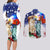 Philippines and American Together Couples Matching Long Sleeve Bodycon Dress and Long Sleeve Button Shirt Filipino Eagle and Statue of Liberty - Wonder Print Shop