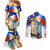 Philippines and American Together Couples Matching Mermaid Dress and Long Sleeve Button Shirt Filipino Eagle and Statue of Liberty